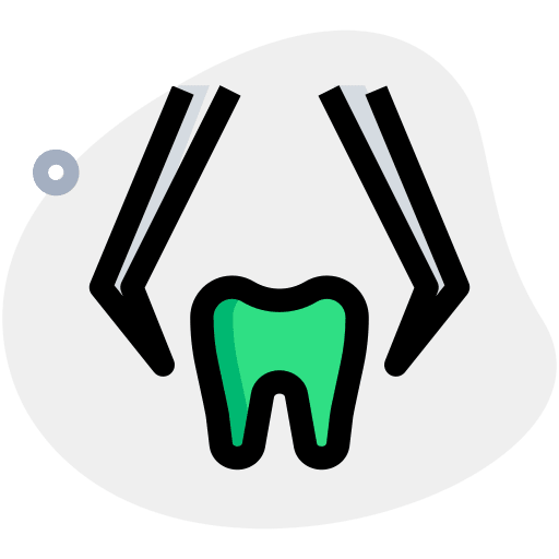 Removal tongs dental care medical teeth icon