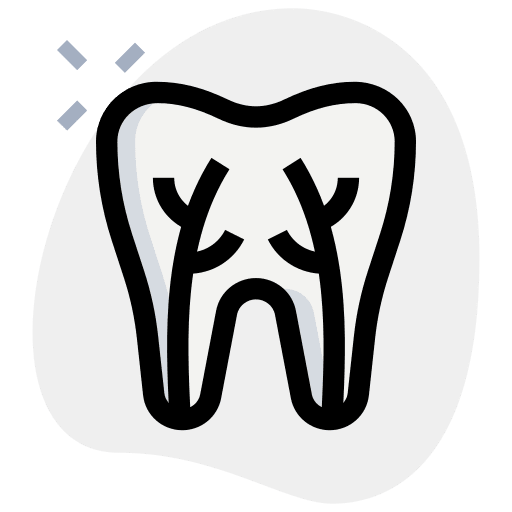 Root canal dentistry dental care healthcare and medical icon