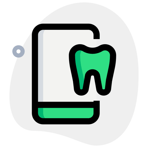 Application tooth healthcare and medical mobile phone icon