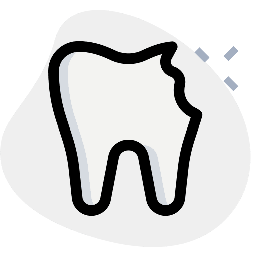 Chipped mouth dental healthcare and medical icon