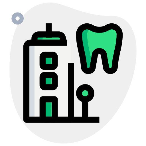 Hospital healthcare and medical teeth clinic icon