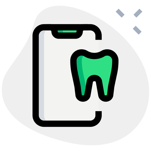 Smartphone teeth mouth dental icon