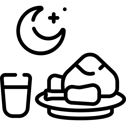 Iftar night food drink icon
