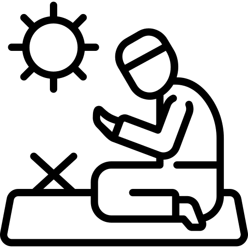 Praying islamic sun cultures icon