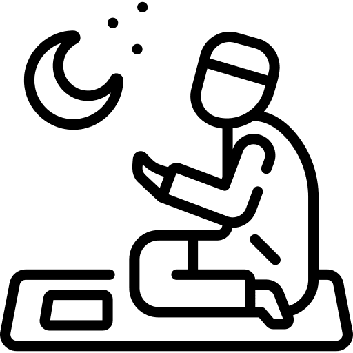 Praying worship arabic moon icon