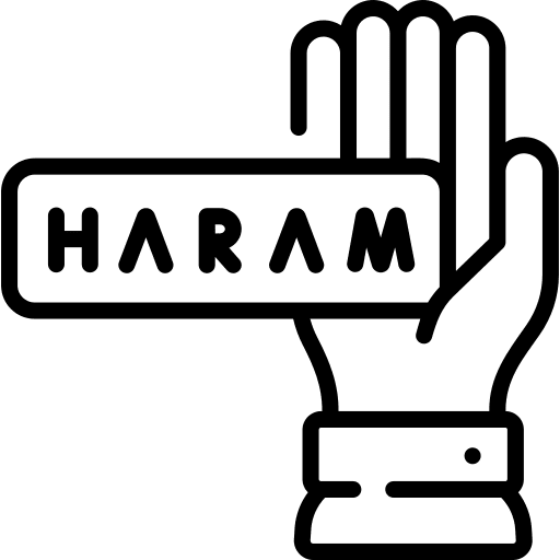 Hand forbidden muslim cultures icon