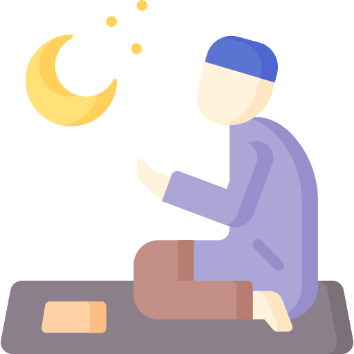 Praying ramadan night worship icon