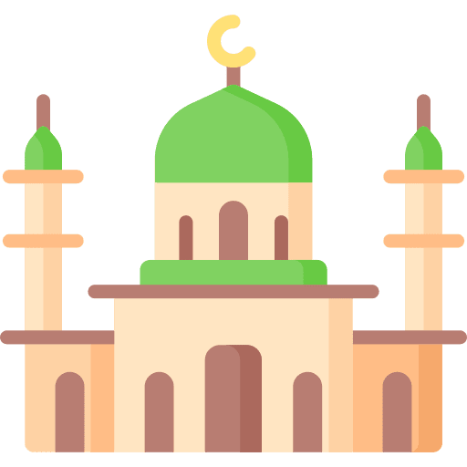 Mosque architecture and city religious islamic icon