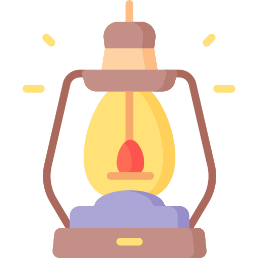 Oil lamp light illumination lanterns icon