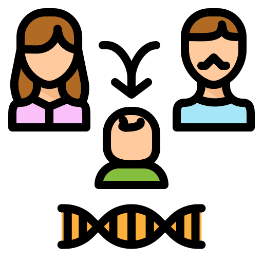 Heredity science genetics education icon