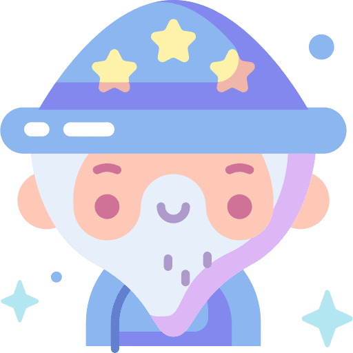 Wizard fairy tale magic characters icon