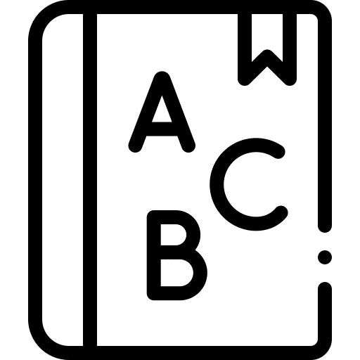 Book alphabet textbook primary icon
