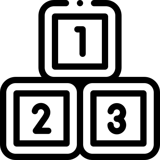 Number kid and baby box number icon