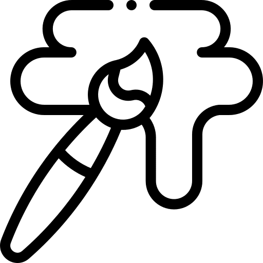 Paint brush art tools and utensils icon