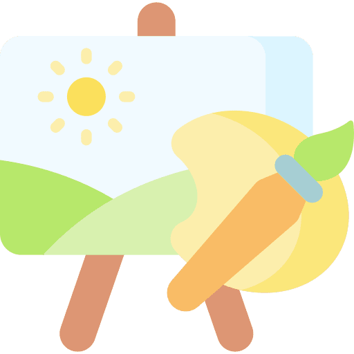 Canvas drawing landscape paint brush icon