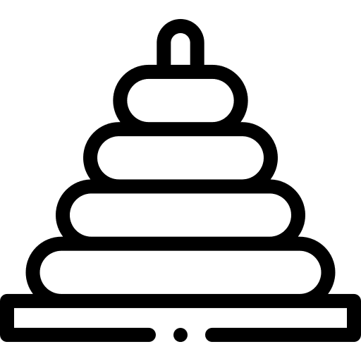 Pyramid rings baby toy game icon