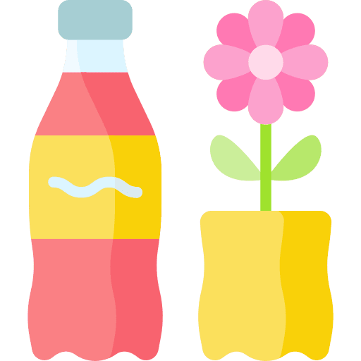 Recycle bottle farming and gardening plant pot repurpose icon Recycle bottle farming and gardening plant pot repurpose icon
