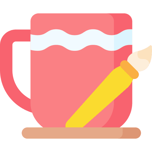 Mug painting design drawing icon Mug painting design drawing icon