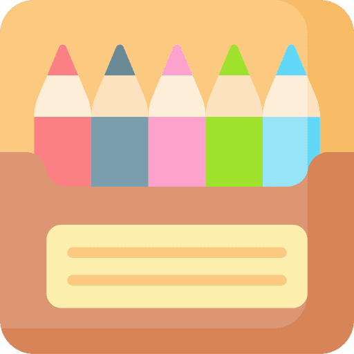 Crayons art school learning icon Crayons art school learning icon