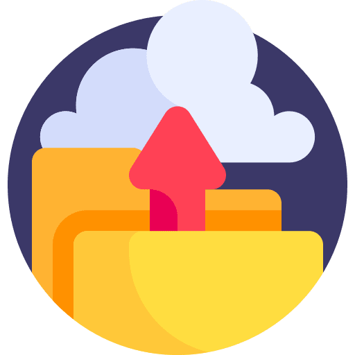 Upload files and folders cloud data icon Upload files and folders cloud data icon