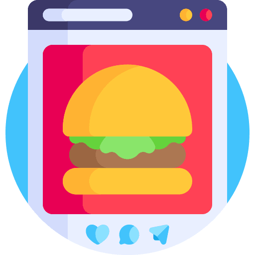 Post social media burger food icon Post social media burger food icon