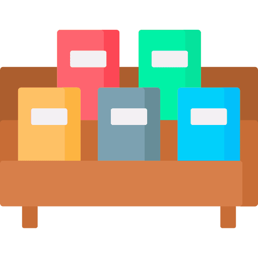 Book shop room bookstore bookcase icon