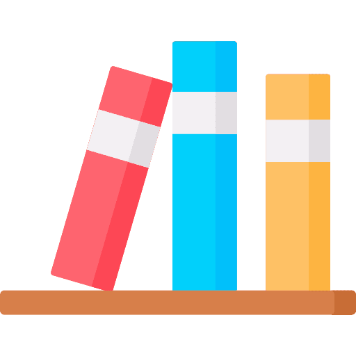 Books bookcase shelf furniture and household icon