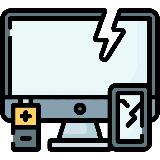 Electronic smartphone television broken icon