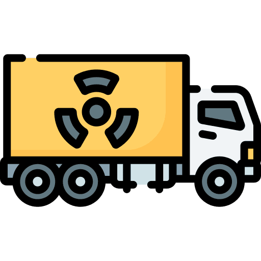 Truck transportation dangerous waste icon
