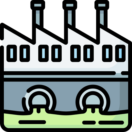 Factory pollution waste sewer icon
