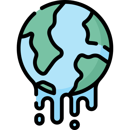 Global warming temperature melting ecology icon