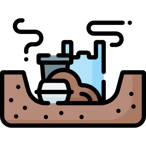 Landfill residue contamination bad smell icon
