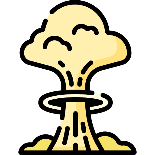 Nuclear weapon explosion smoke war icon