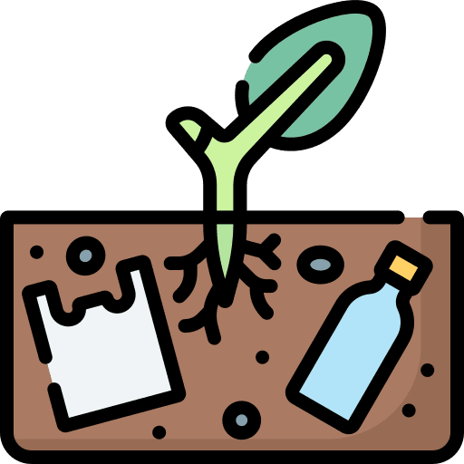 Trash plant garbage contamination icon