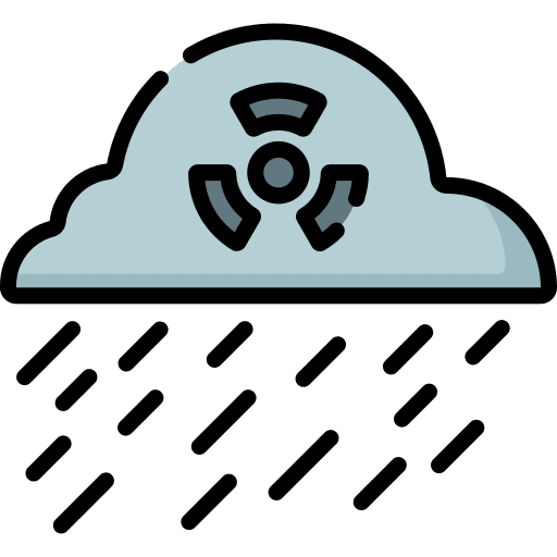 Acid rain atomic weather contamination icon
