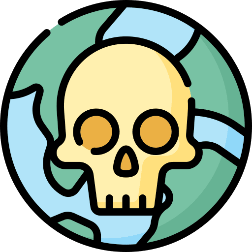 Earth contamination danger pollution icon