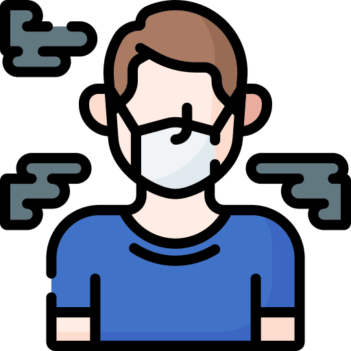 Face mask user man brown hair icon