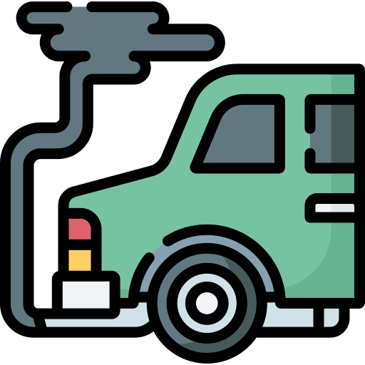 Car exhaust pipe pollution smoke icon