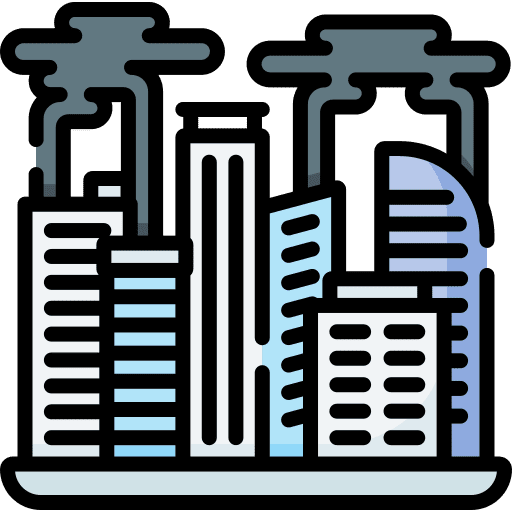 City smog pollution city icon