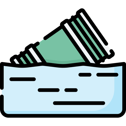 Water pollution tube residue waste icon