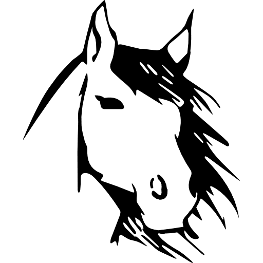 Horse face front view sketch horse outline horse sketch front view icon