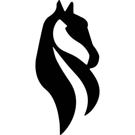 Horse head with long horsehair animal horsehair animals icon