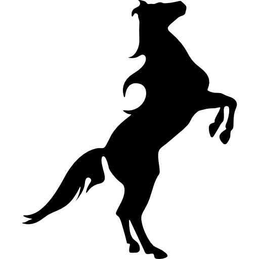 Horse standing up silhouette horse animals horse silhouette icon