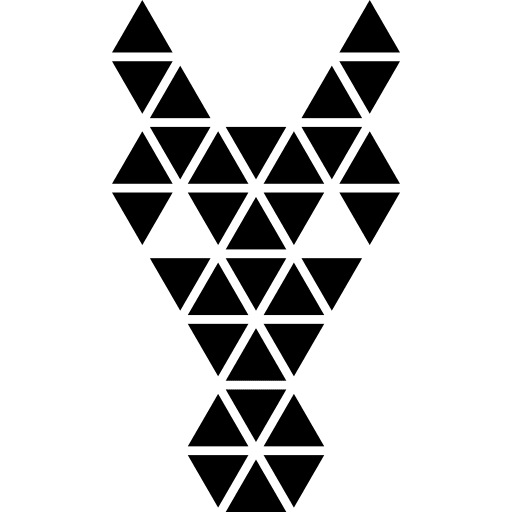 Horse frontal polygonal head shape polygonal horse small triangles icon