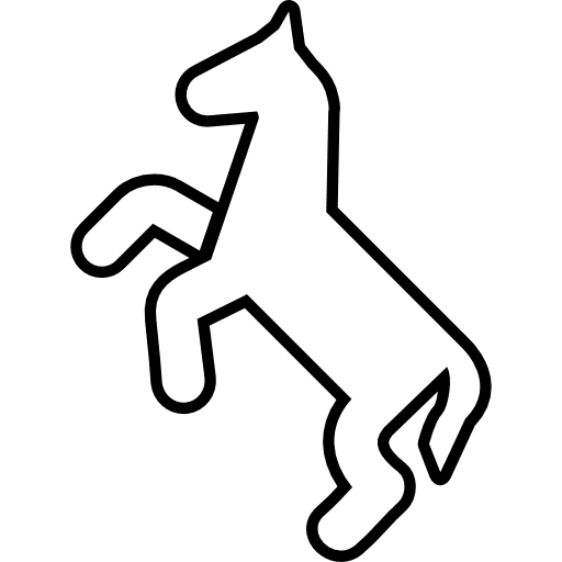 Horse outline raising front feet side view horse outline animals horse side view icon