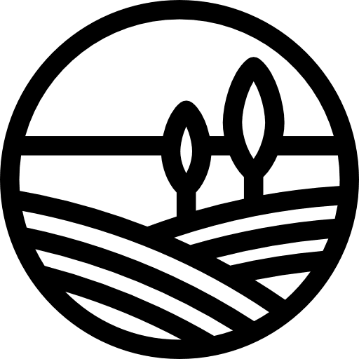 Fields rural house nature icon