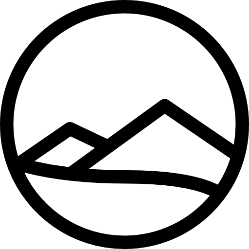 Mountains sunny landscape nature icon