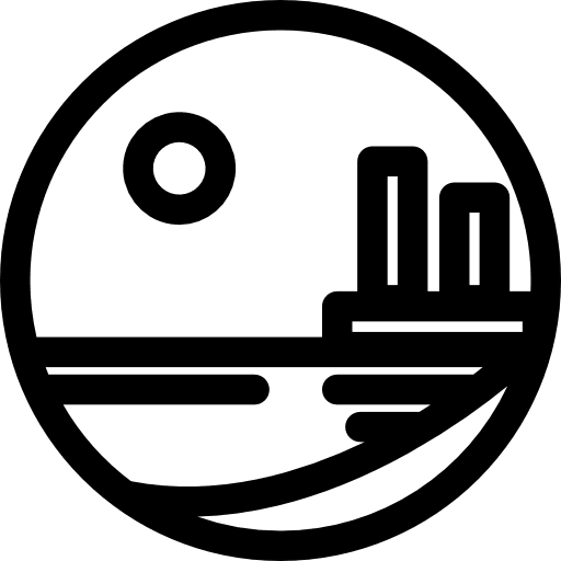 Promenade sea sun landscape icon