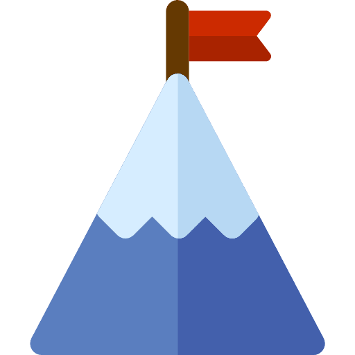 Mountain snow flag challenge icon