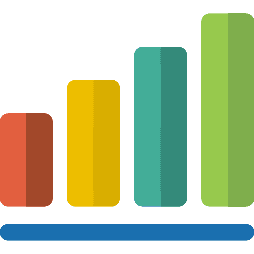 Bar chart seo and web graphic stats icon